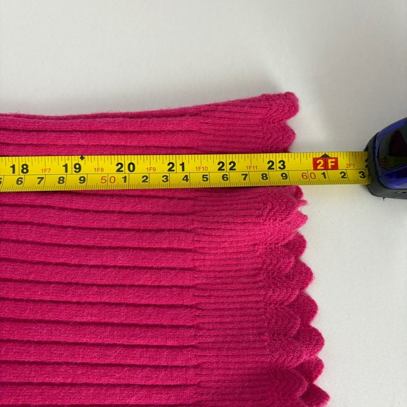 Jun & Ivy Womens Large Ribbed Square Neck Scalloped Trim Long Sleeve Sweater - Picture 6 of 8